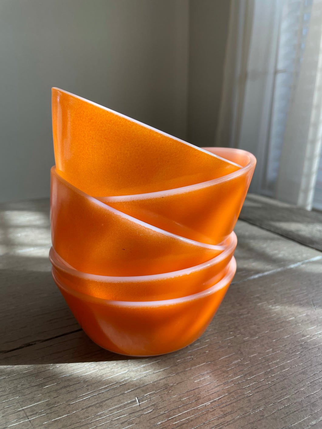 Orange Federal Glass Bowls