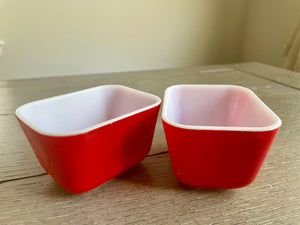 1950’s Red Pyrex ‘Refrigerator Dishes’