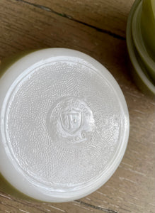 Olive Green Federal Glass Custard Bowls