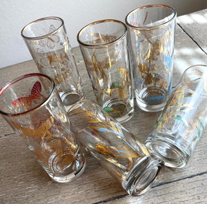 Vintage Botanical Tumblers with Caddy