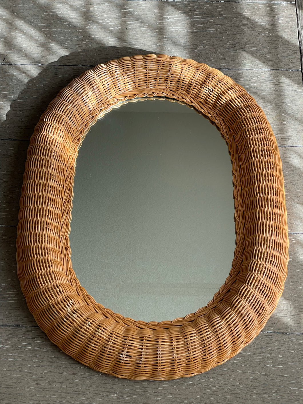 Oval Wicker Mirror