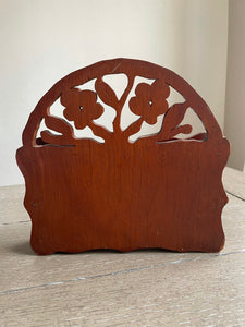 Hand-Carved Wooden Letter Holder