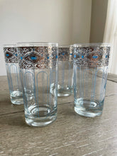 Load image into Gallery viewer, Silver and Blue Tom Collins/ Highball Glasses
