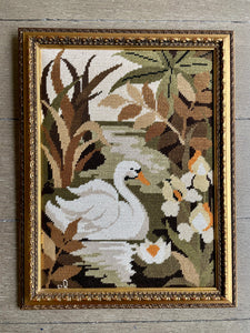 Swan Cross Stitch with Frame