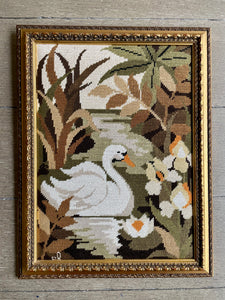 Swan Cross Stitch with Frame
