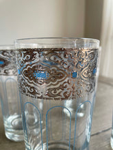 Load image into Gallery viewer, Silver and Blue Tom Collins/ Highball Glasses

