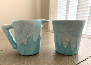 MCM Winart Pottery Mugs with Cream & Sugar Set
