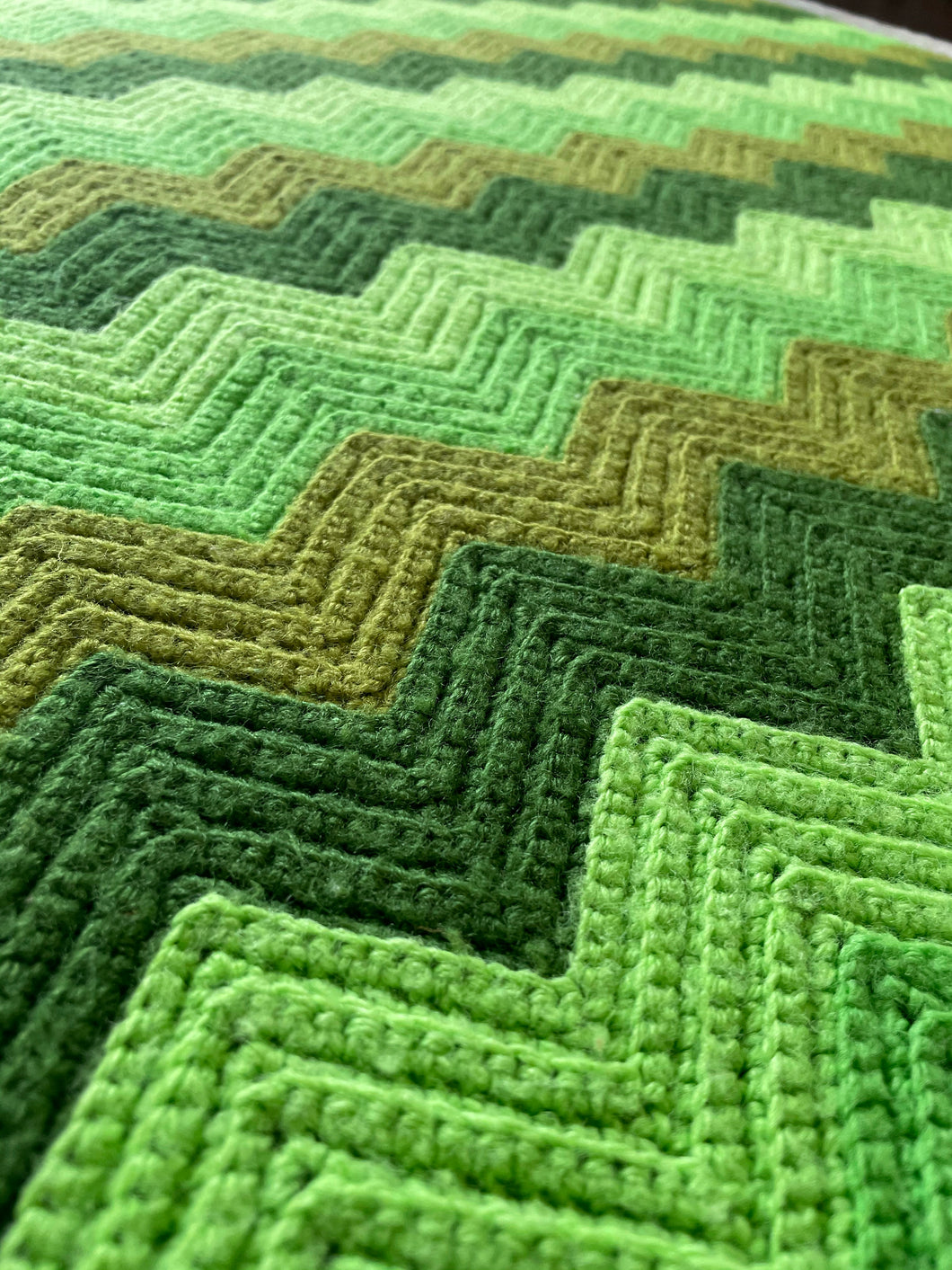 Green Chevron Afghan